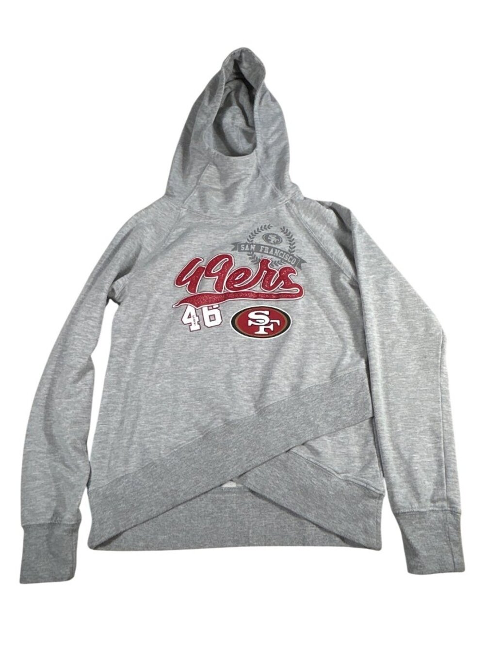San Francisco 49ers Girls XL 16 Hoodie NFL Team Apparel Gray Long Sleeve Cotton